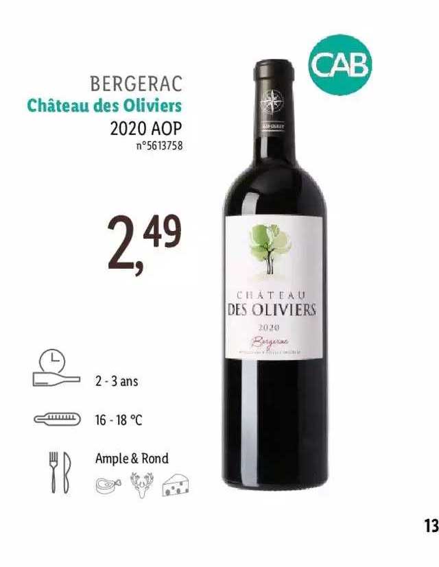 bergerac château des oliviers 2020 aop