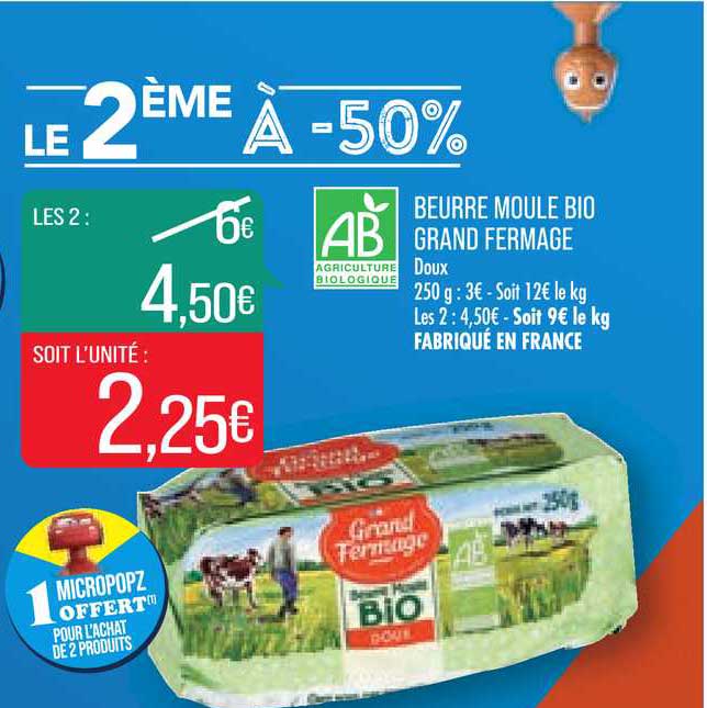 beurre moulé bio grand fermage