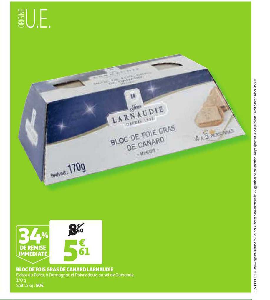 bloc de fois gras de canard larnaudie