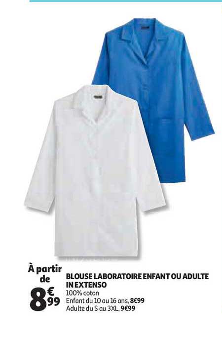 blouse laboratoire enfant ou adulte in extenso