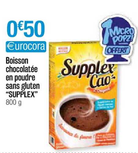 boisson chocolatée en poudre sans gluten "supplex"