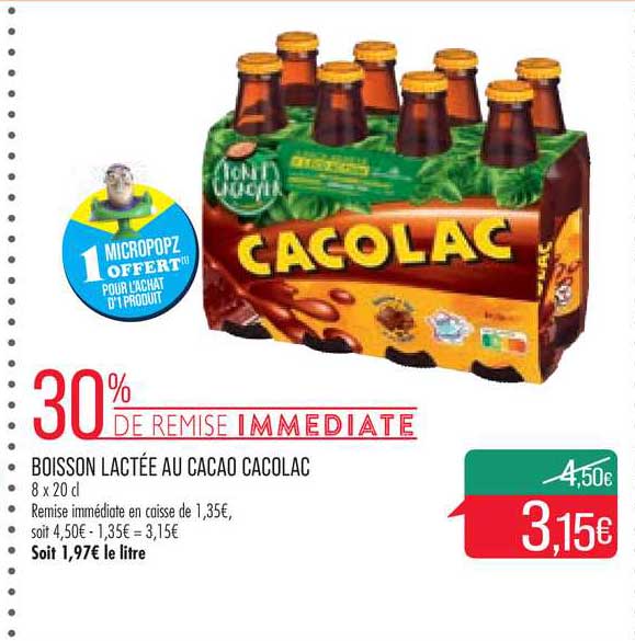 boisson lactée au cacao cacolac