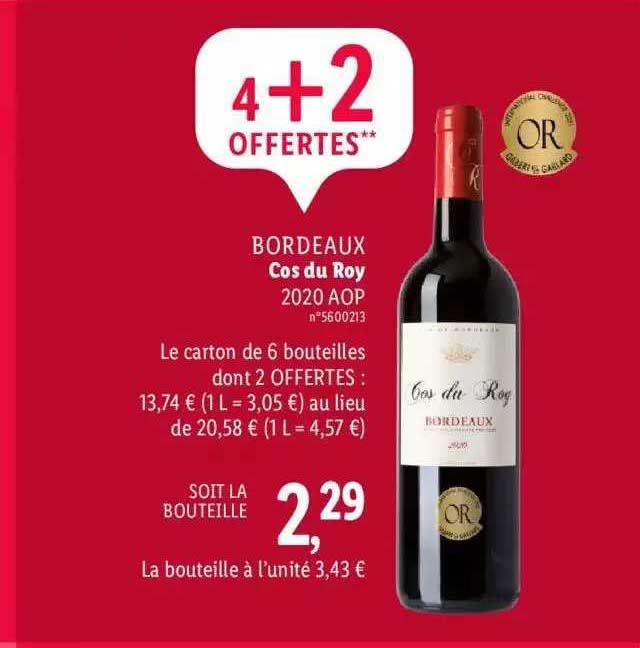 bordeaux cos du roy 2020 aop