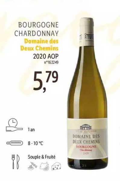 bourgogne chardonnay domaine des deux chemins 2020 aop