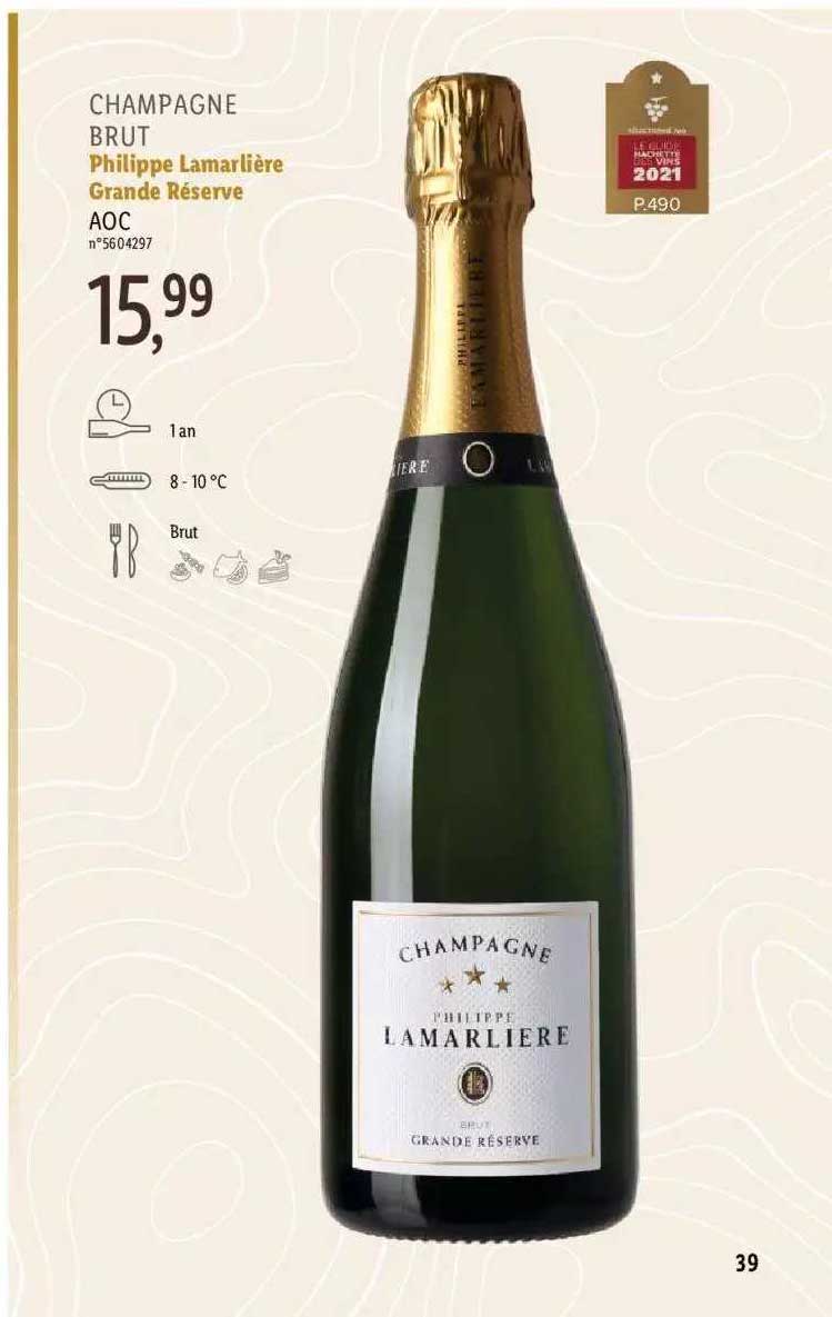 champagne brut philippe lamarlière grande réserve aoc