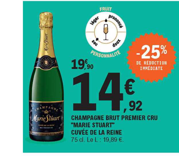 champagne brut premier cru "marie stuart" cuvée de la reine