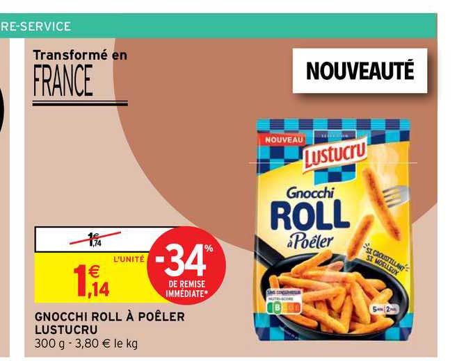 chnocchi roll à poêler lustucru