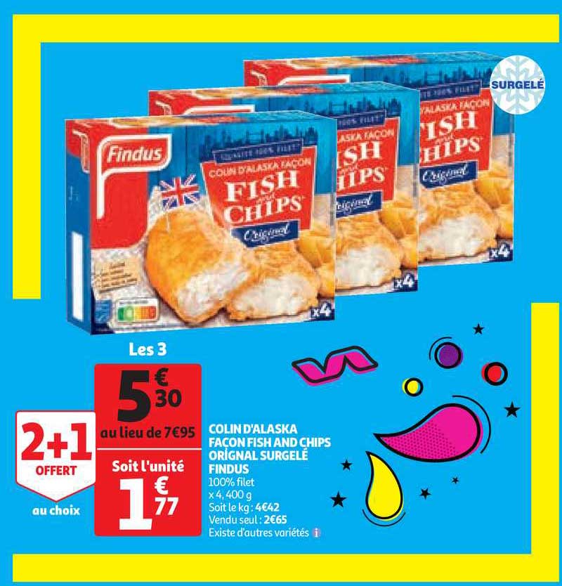 colin d'alaska façon fish and chips original surgelé findus