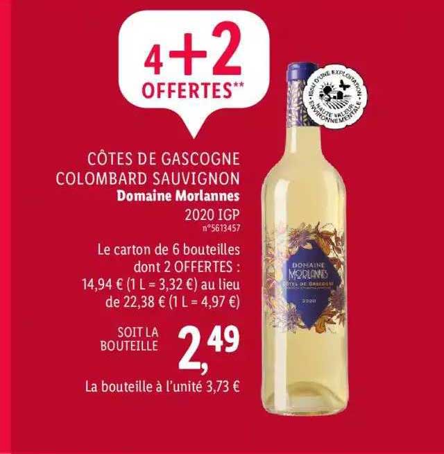 côtes de gascogne colombard sauvignon domaine morlannes 2020 igp