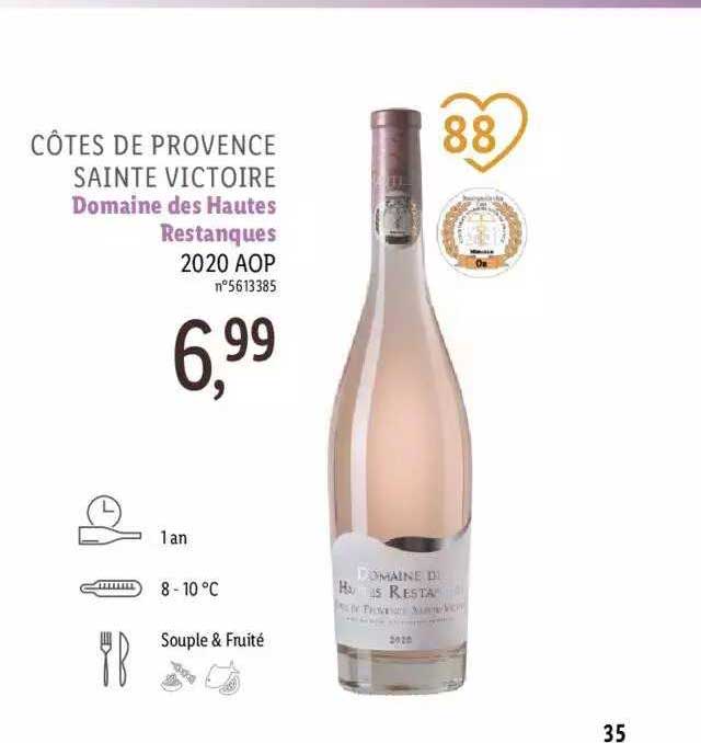 côtes de provence sainte victoire domaine des hautes restanques 2020 aop