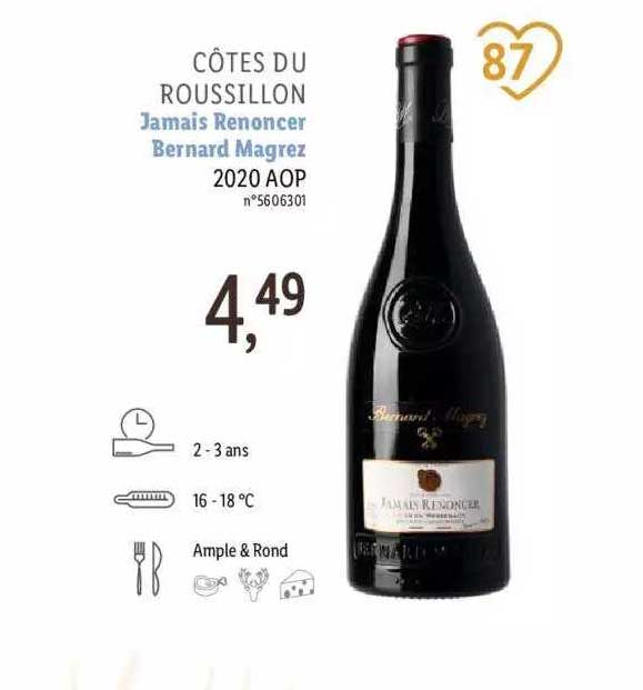 côtes du roussillon jamais renoncer bernard magrez 2020 aop