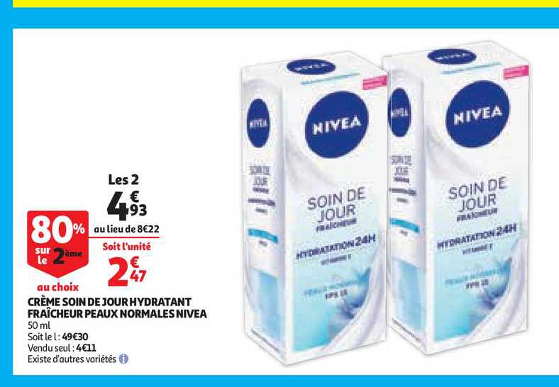 crème soin de jour hydratant fraîcheur peaux normales nivea