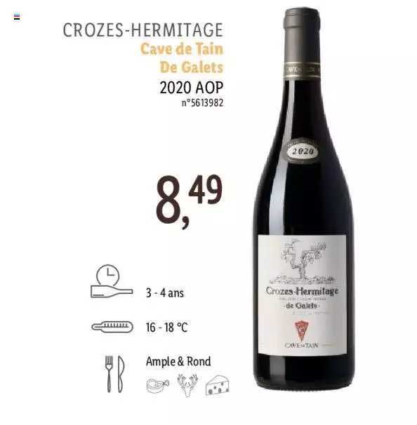 crozes-hermitage cave de tain de galets