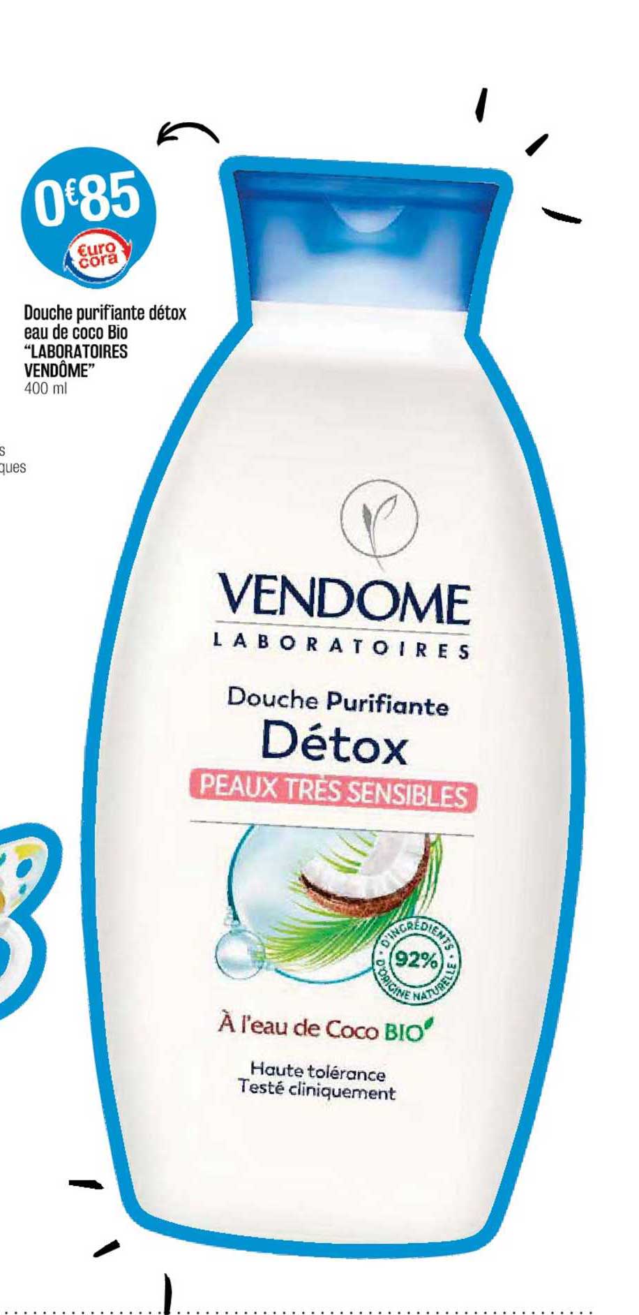 douche purifiante détox eau de coco bio "laboratoires vendôme"