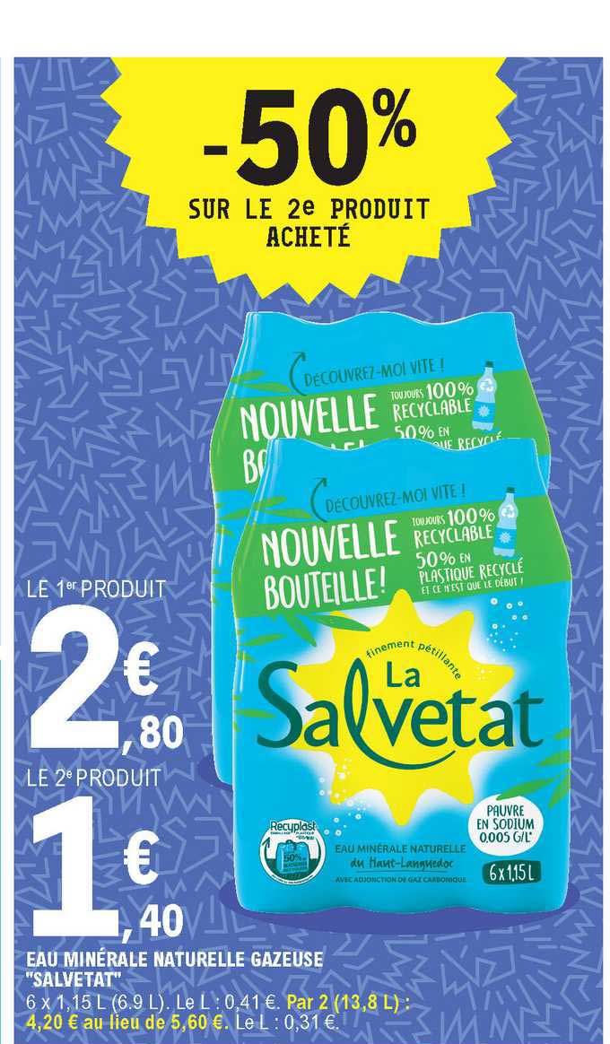 Eau Minérale Naturelle Gazeuse "salvetat"