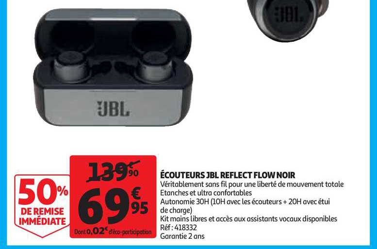 écouteurs jbl reflect flow noir