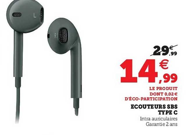 écouteurs sbs type c