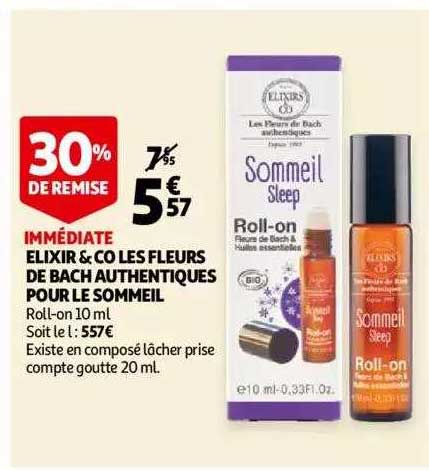 elixir & co les fleurs de bach authentiques pour le sommeil 30% de remise immédiate