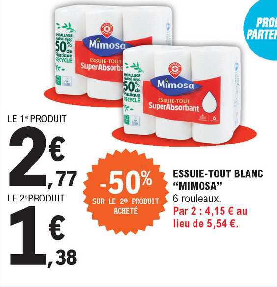 essuie-tout blanc "mimosa"