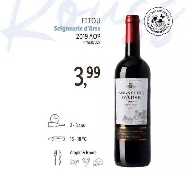fitou seigneurie d'arse 2019 aop