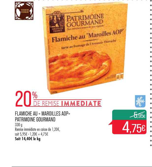 flamiche au "marouilles aop" patrimoine gourmand