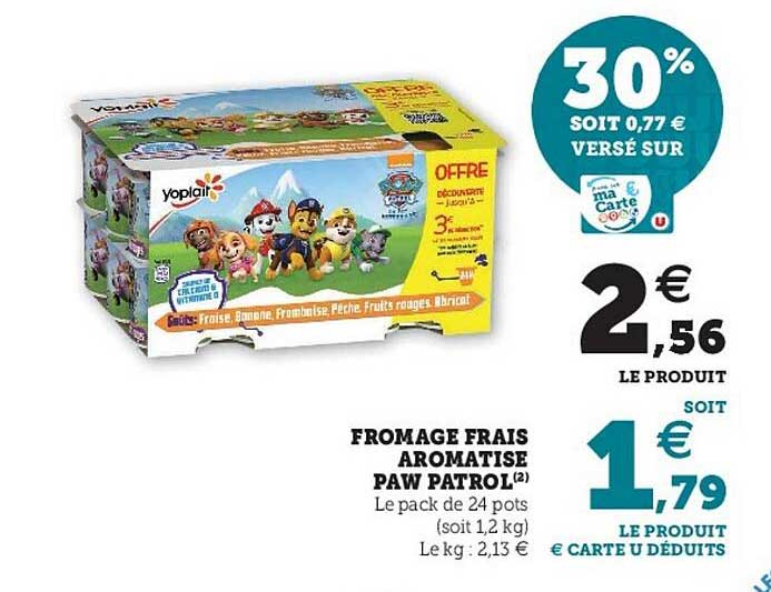 fromage frais aromatisé paw patrol