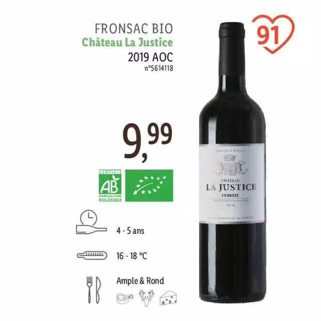 fronsac bio château la justice 2019 aoc