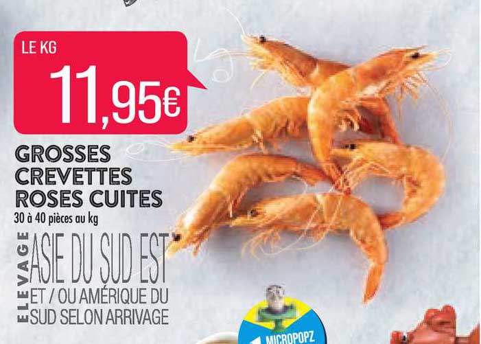 grosses crevettes roses cuites