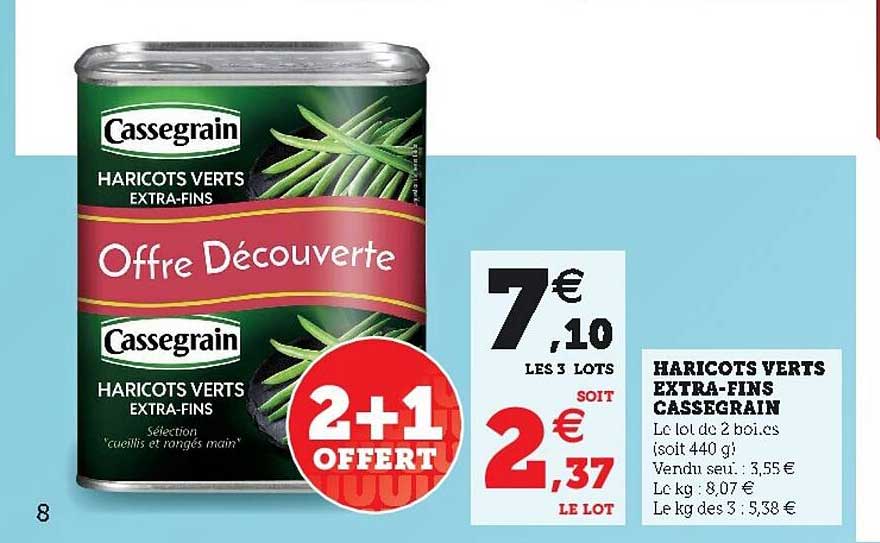 haricots verts extra-fins cassegrain