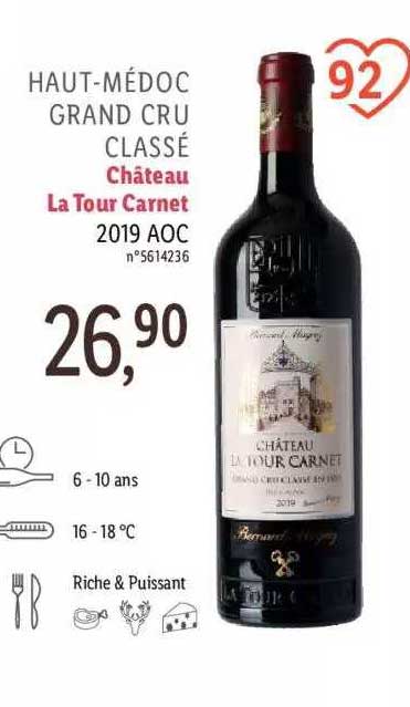 haut-médoc grand cru classé château la tour carnet 2019 aoc