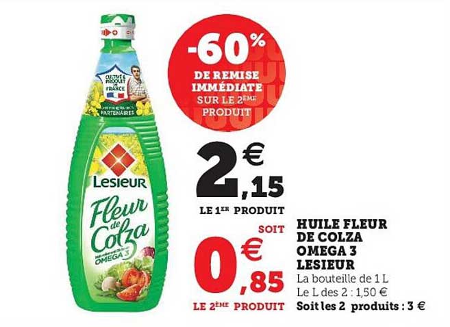 Huile Fleur De Colza Oméga 3 Lesieur