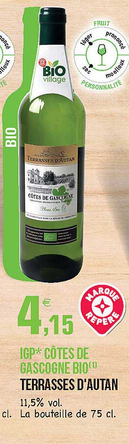 Igp Côtes De Gascogne Bio Terrasses D'autan