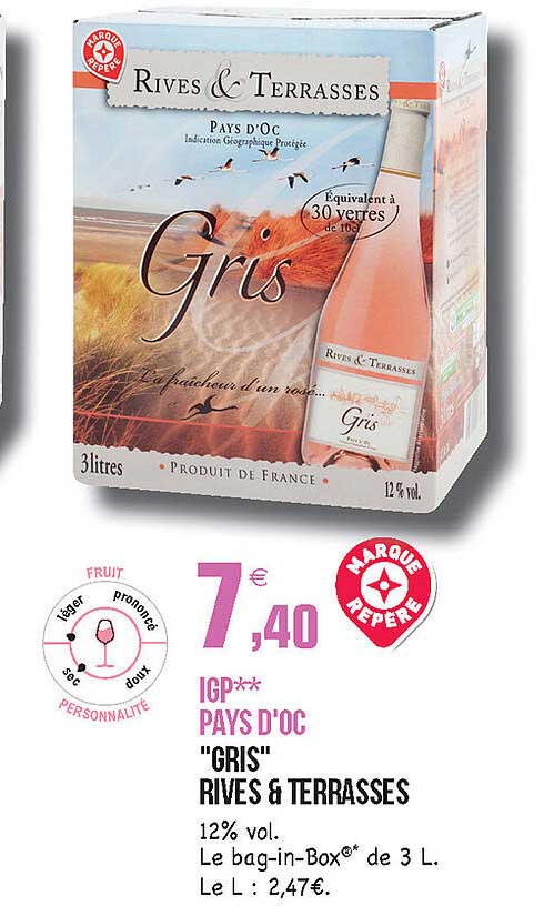 igp pays d'oc "gris" rives & terrasses