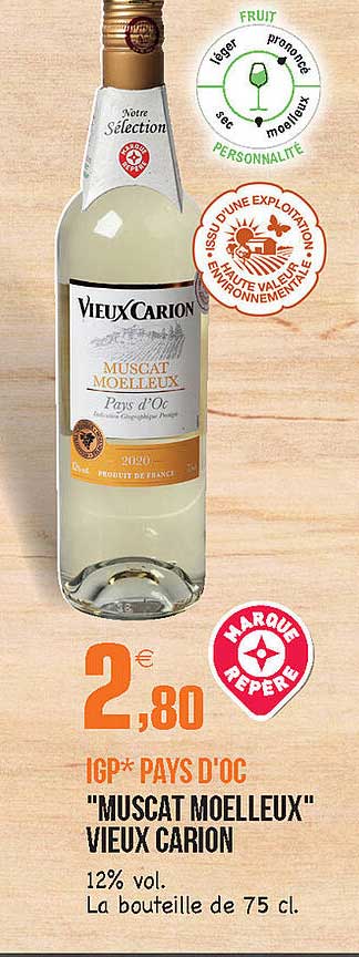 Igp Pays D'oc "muscat Moelleux" Vieux Carion