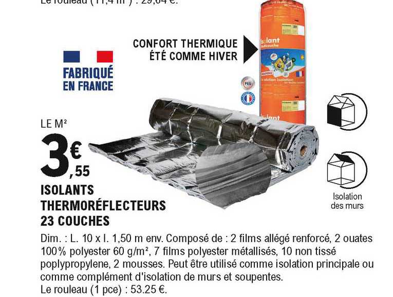 isolants thermoréflecteurs 23 couches