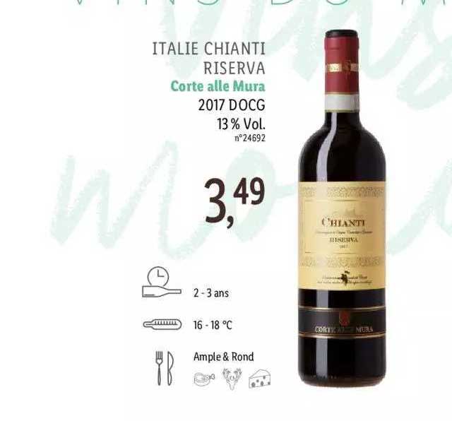 italie chianti riserva corte alle mura 2017 docg 13% vol.