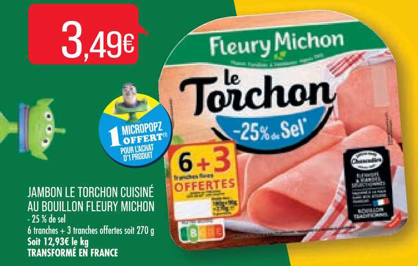 jambon le torchon cuisiné au bouillon fleury michon