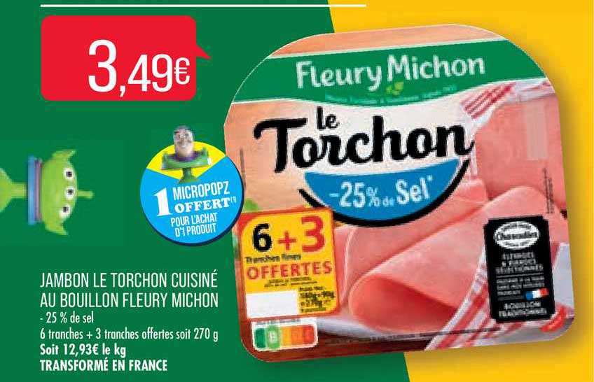 jambon le torchon cuisiné au bouillon fleury michon