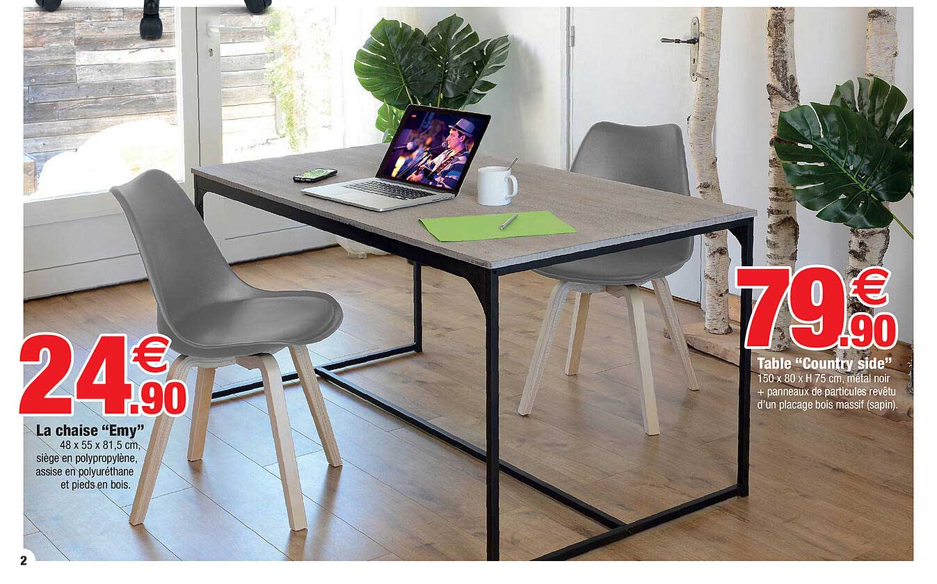 la chaise "emy" table "country side"