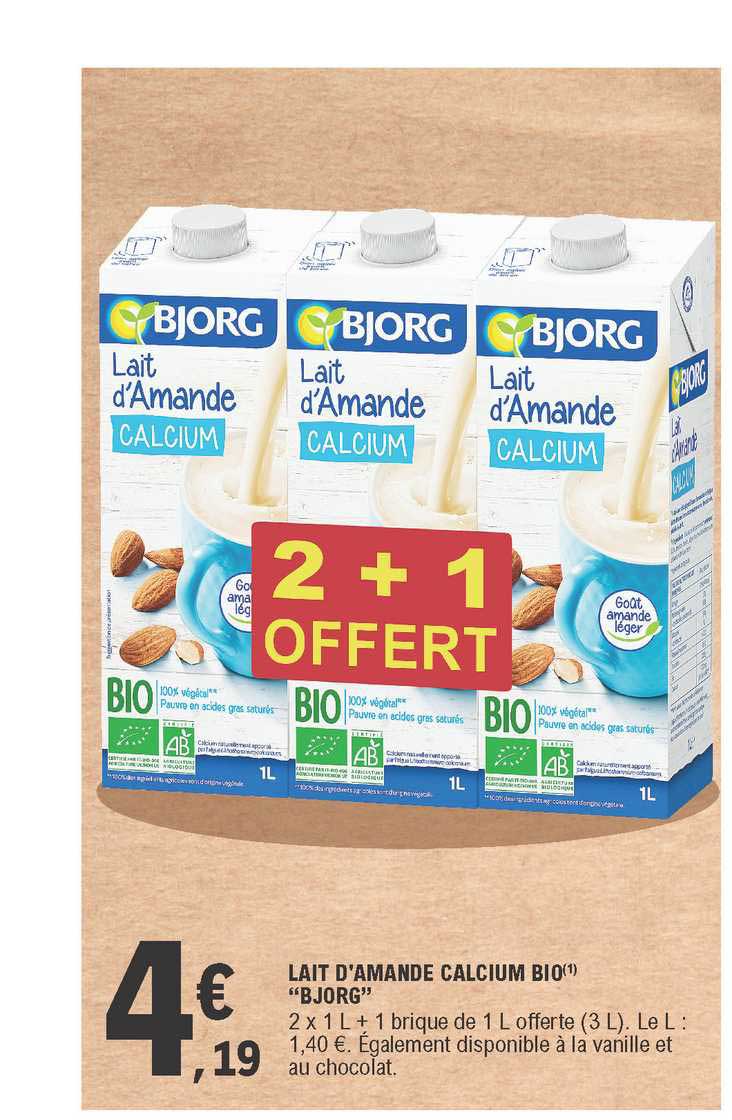 lait d'amande calcium bio "bjorg"