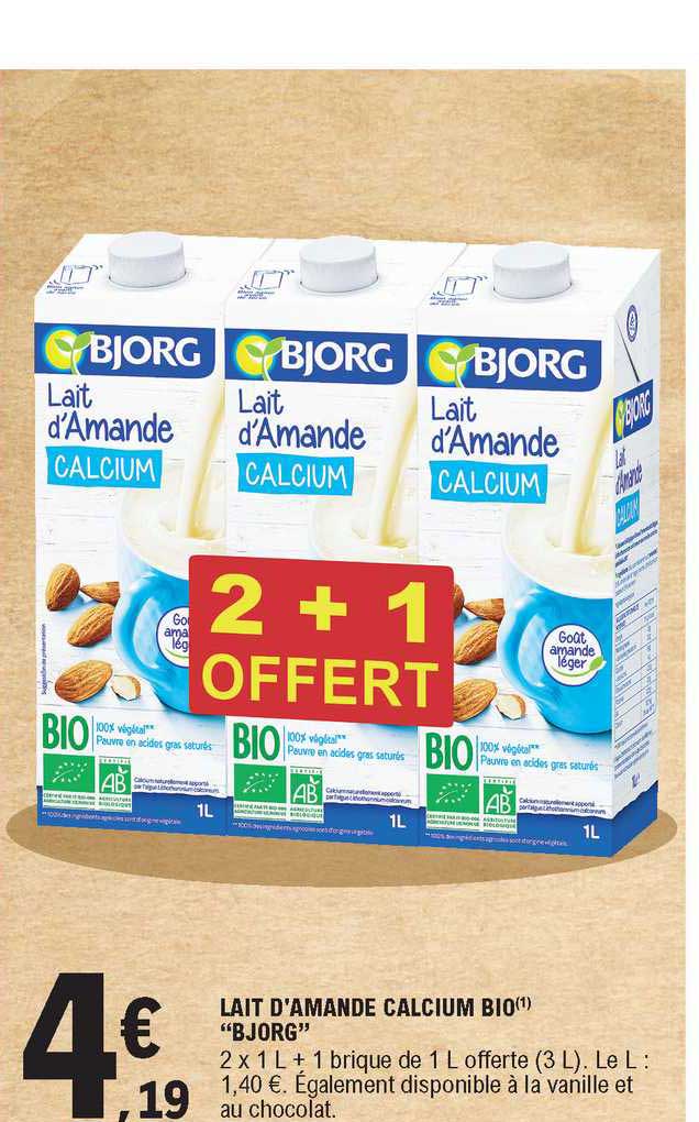 lait d'amande calcium bio "bjorg"
