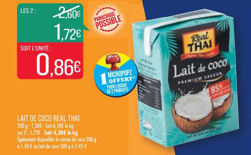 lait de coco real thaï