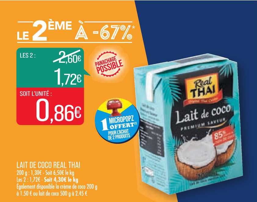 lait de coco real thaï