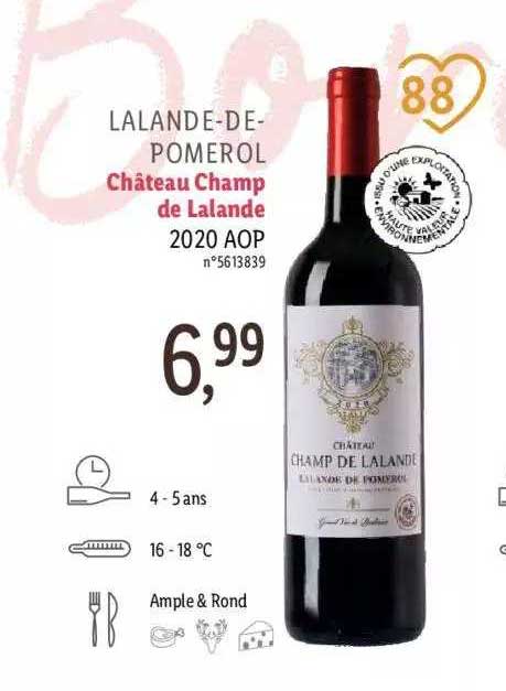 lalande-de-pomerol château champ de lalande 2020 aop