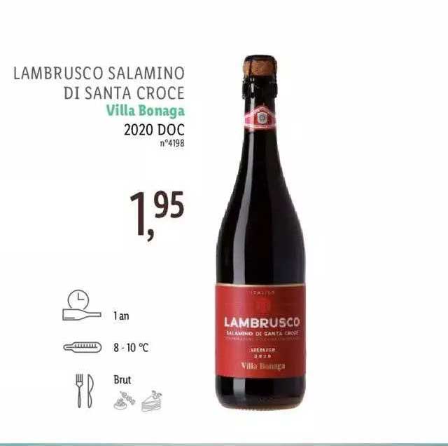 lambrusco salamino di santa croce villa bonaga 2020 doc