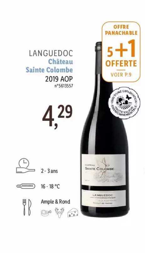 languedoc château sainte colombe 2019 aop