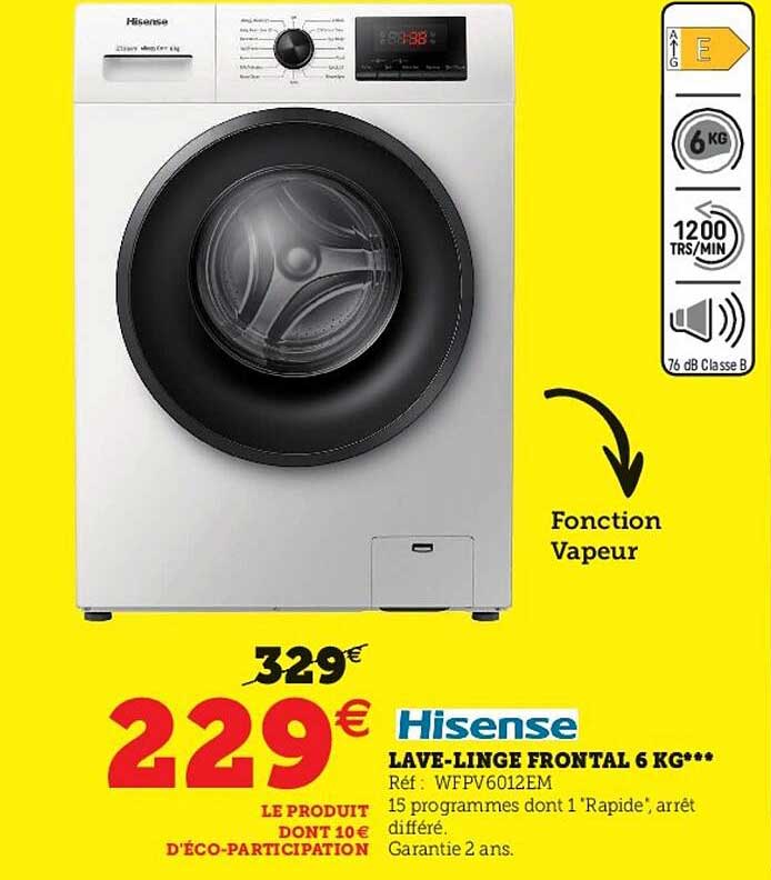 lave-linge fronal 6 kg hisense