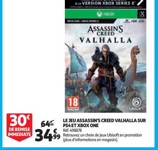 le jeu assasin's creed valhalla sur ps4 et xbox one