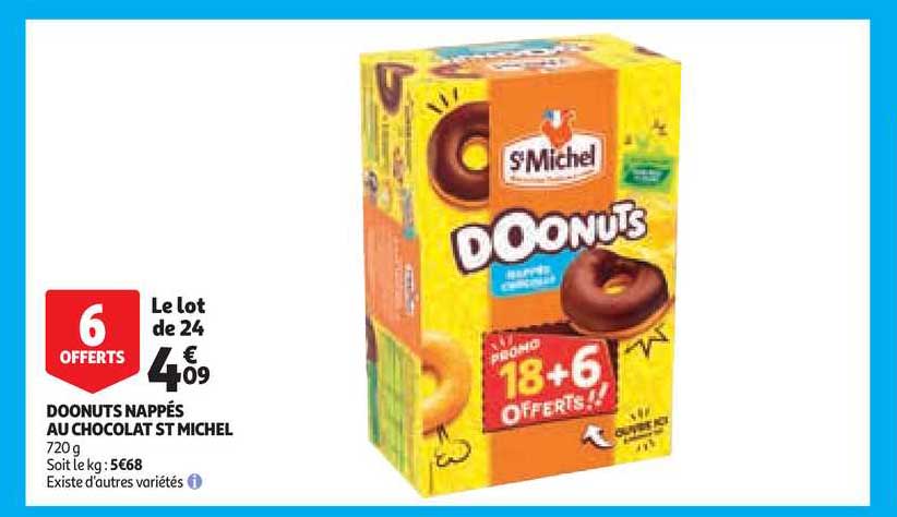 Le Lot De 24 Doonuts Nappés Au Chocolat St Michel