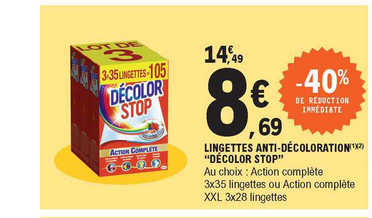 lingettes anti-décoloration "décolor stop"